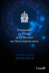 couverture : 2012-2013 Rapport annuel