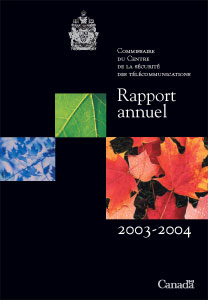 couverture : 2003-2004 Rapport annuel