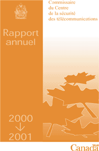 couverture : 2000-2001 Rapport annuel